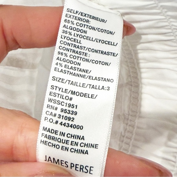 Standard James Perse White Ankle Cropped Seersucker 100% Cotton size 3 Large - Picture 9 of 10